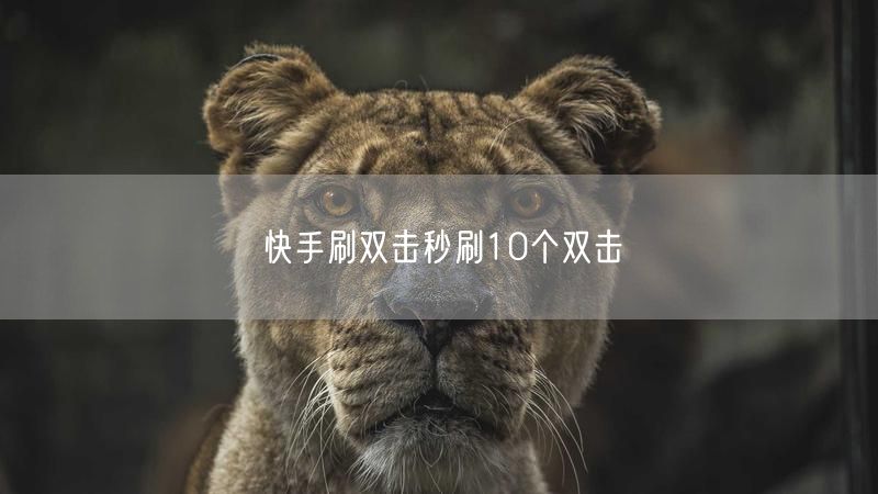 快手刷双击秒刷10个双击