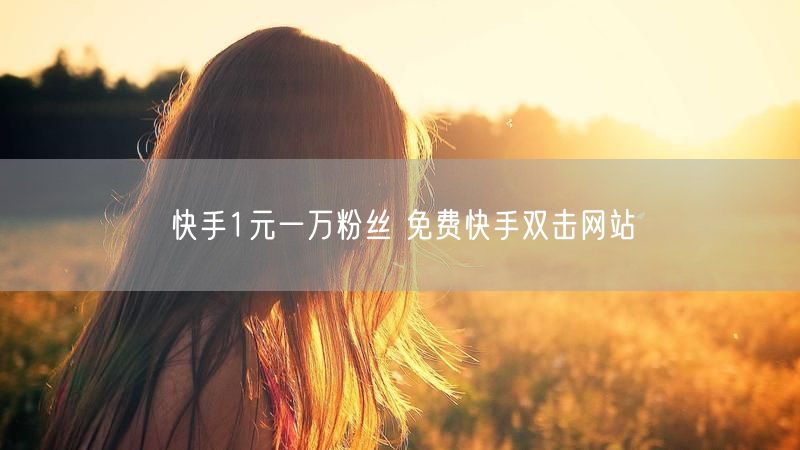 快手1元一万粉丝 免费快手双击网站