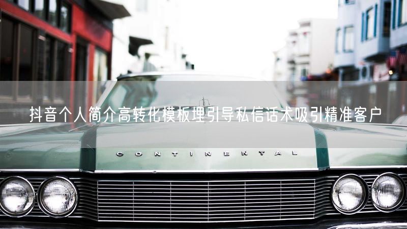抖音个人简介高转化模板埋引导私信话术吸引精准客户